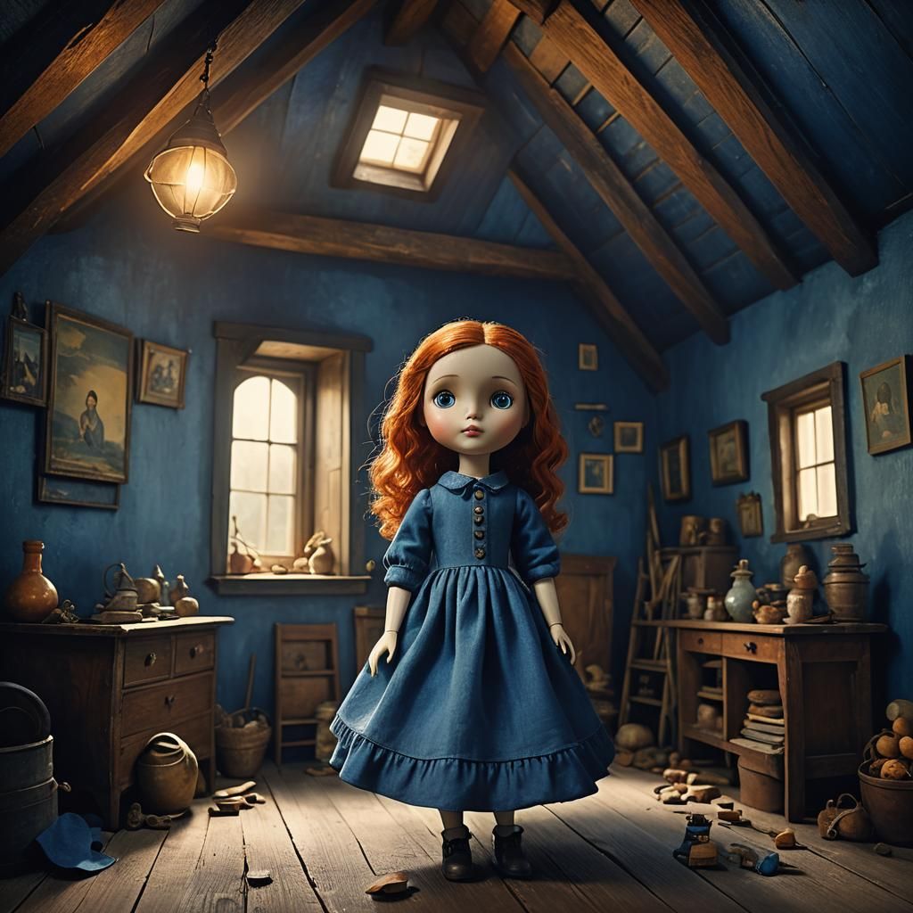 Doll in Attic: Sweet Childhood Nostalgia