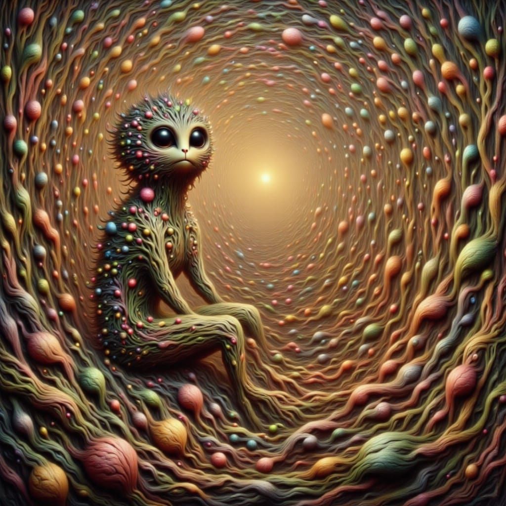 Adorable Alien Flower Creatures with Expressive Eyes