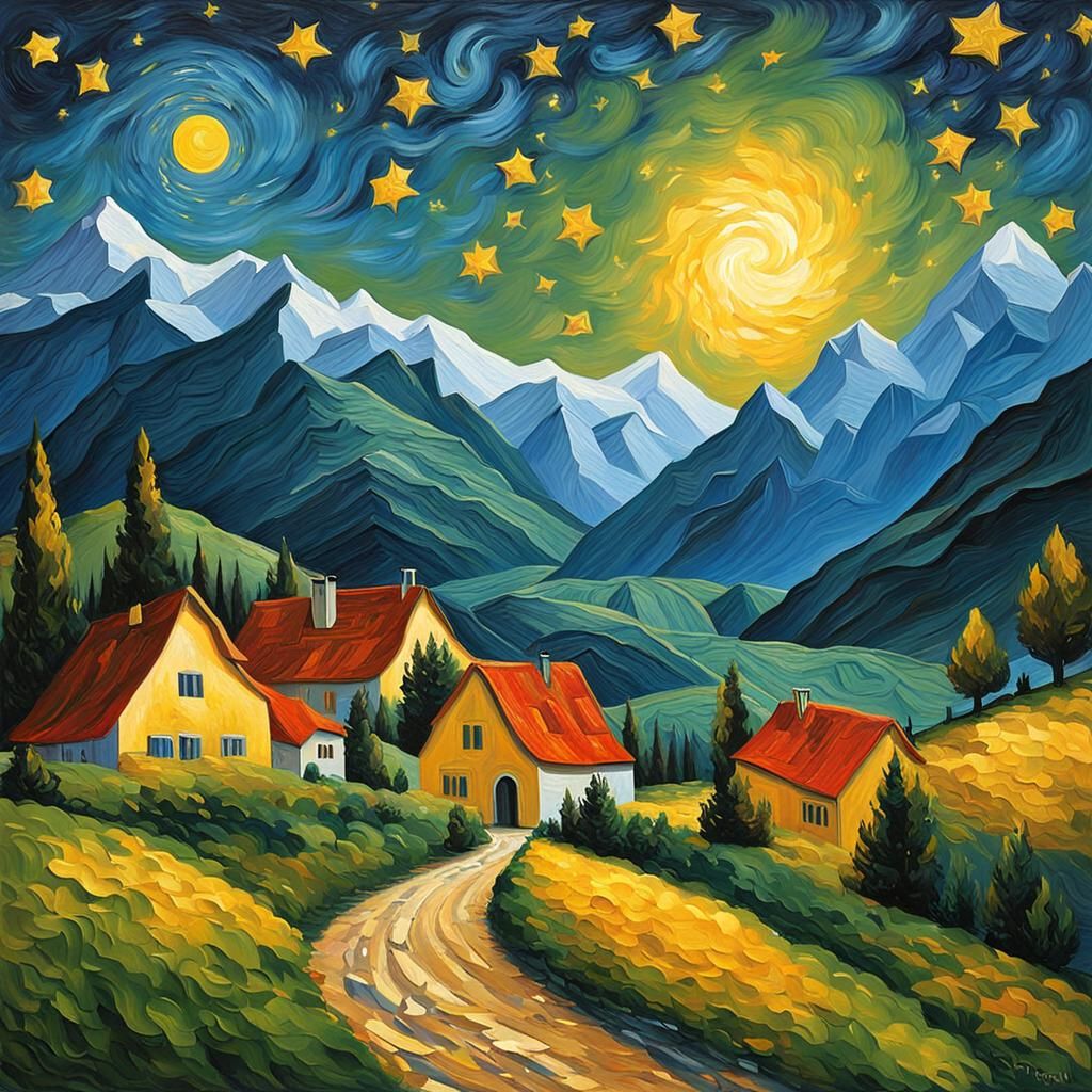 German Landscape in Van Gogh Style