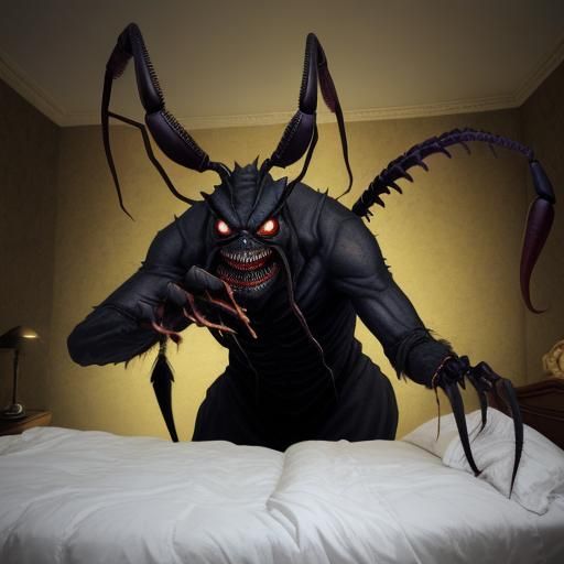 Horrifying Sleep Paralysis Demon in Dream Bedroom