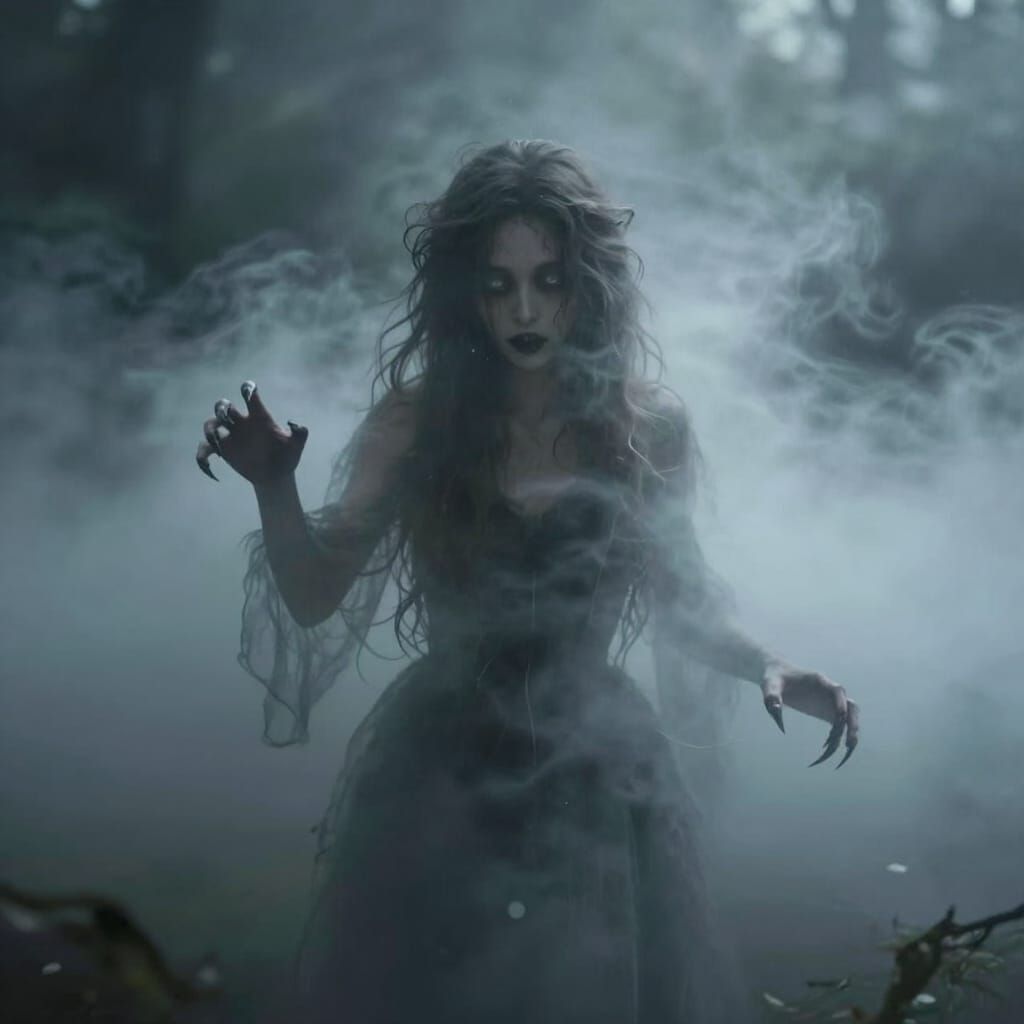 Distorted Fairy Lost in Cinematic Volumetric Fog