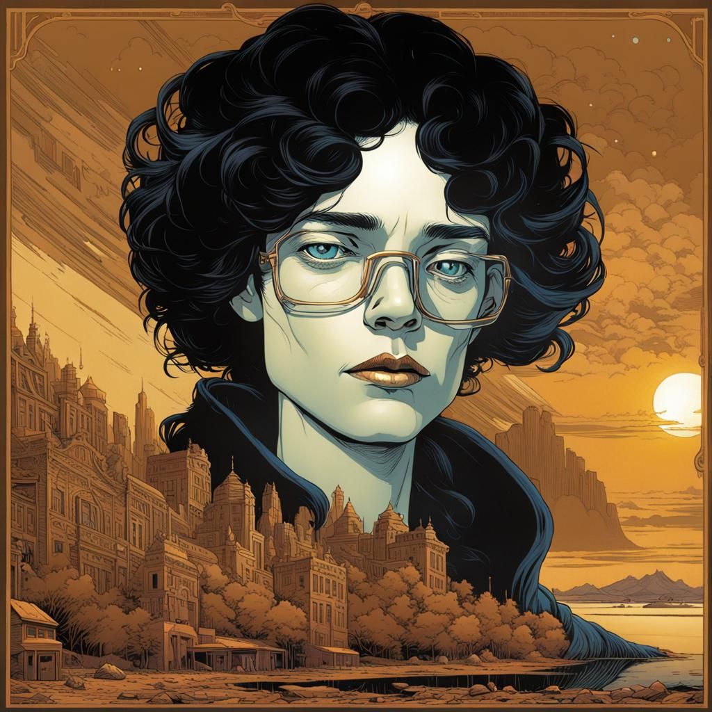 Dynamic Comic Book Art in Moebius Style