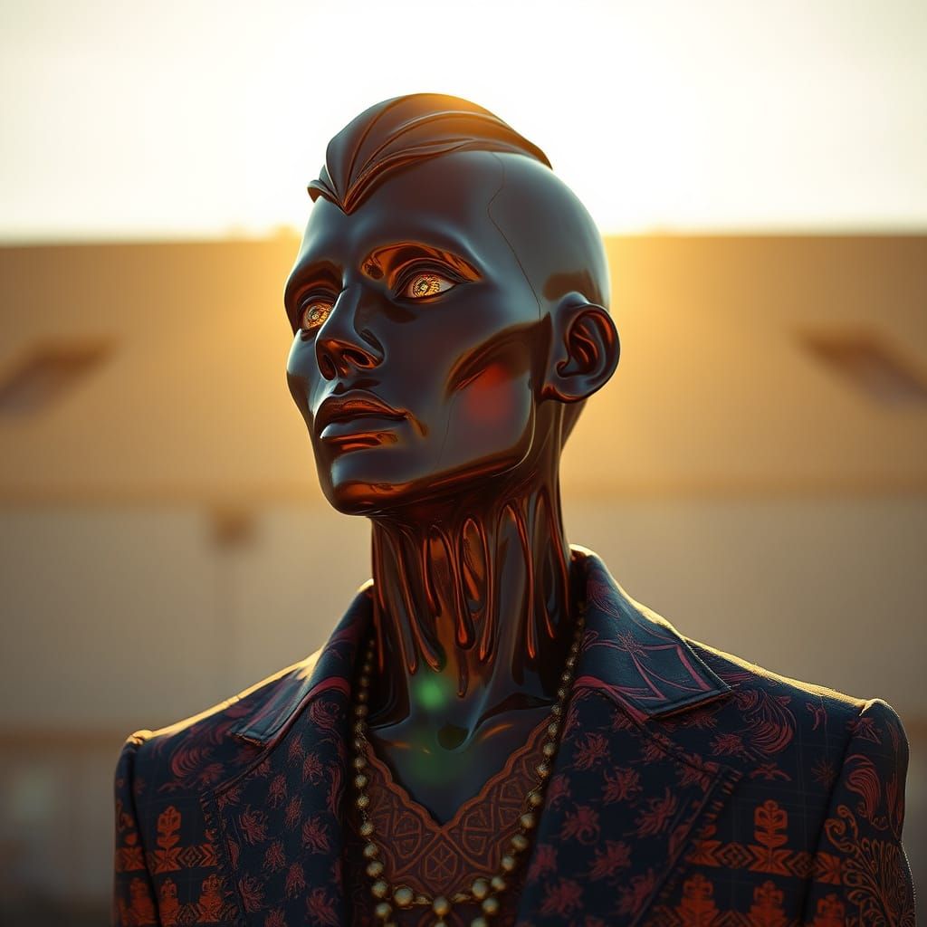 Melting Chocolate Figure in Art Deco Style