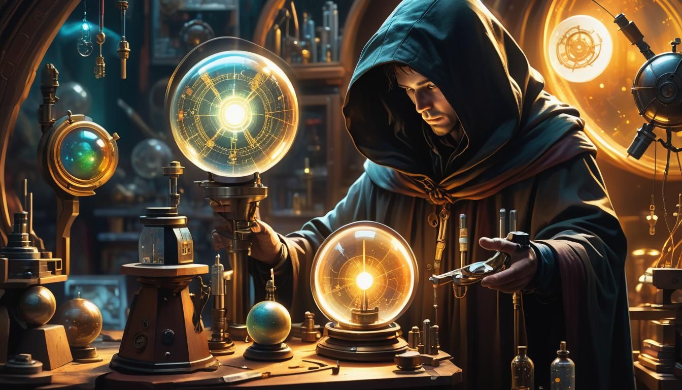 Ethereal Orb Examined in Hyper-Realistic Concept Art