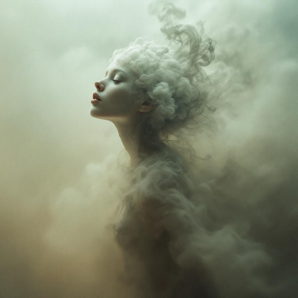 Ethereal Smoke Fairy in Atmospheric Film Style