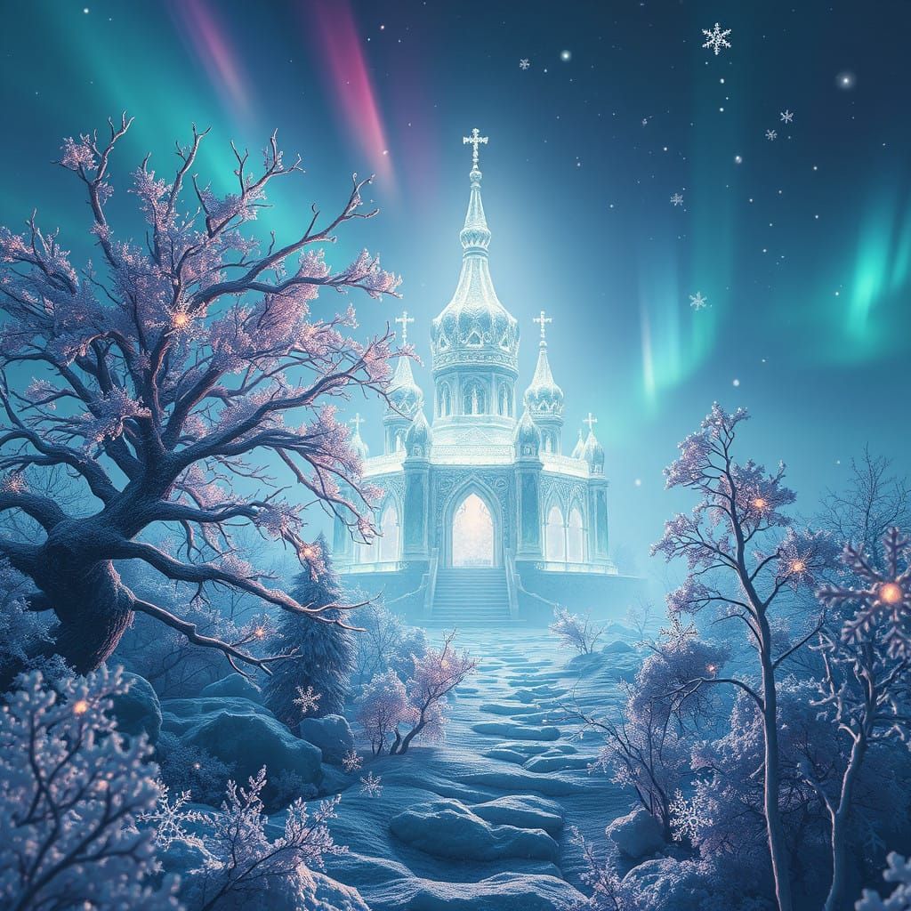 Surreal Ice Kingdom Radiates Mystical Luminescence