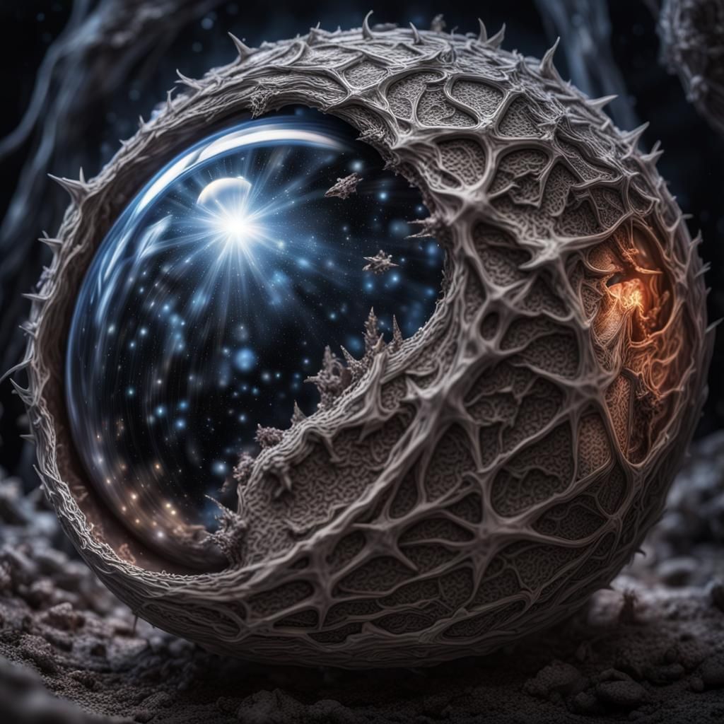 Hyperrealistic Star Ova Cocoon in Cosmos