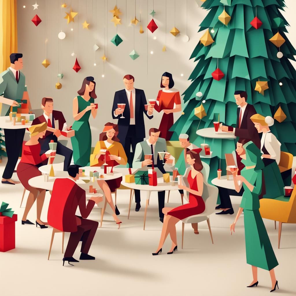 Christmas Party in Mid-Century Modern Style