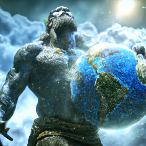 Atlas: Hyperdetailed God Holding Planet Earth