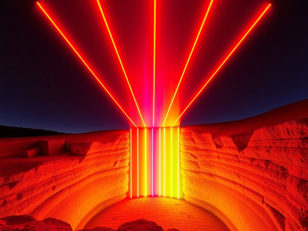 Roden Crater in Neon Architectural Style