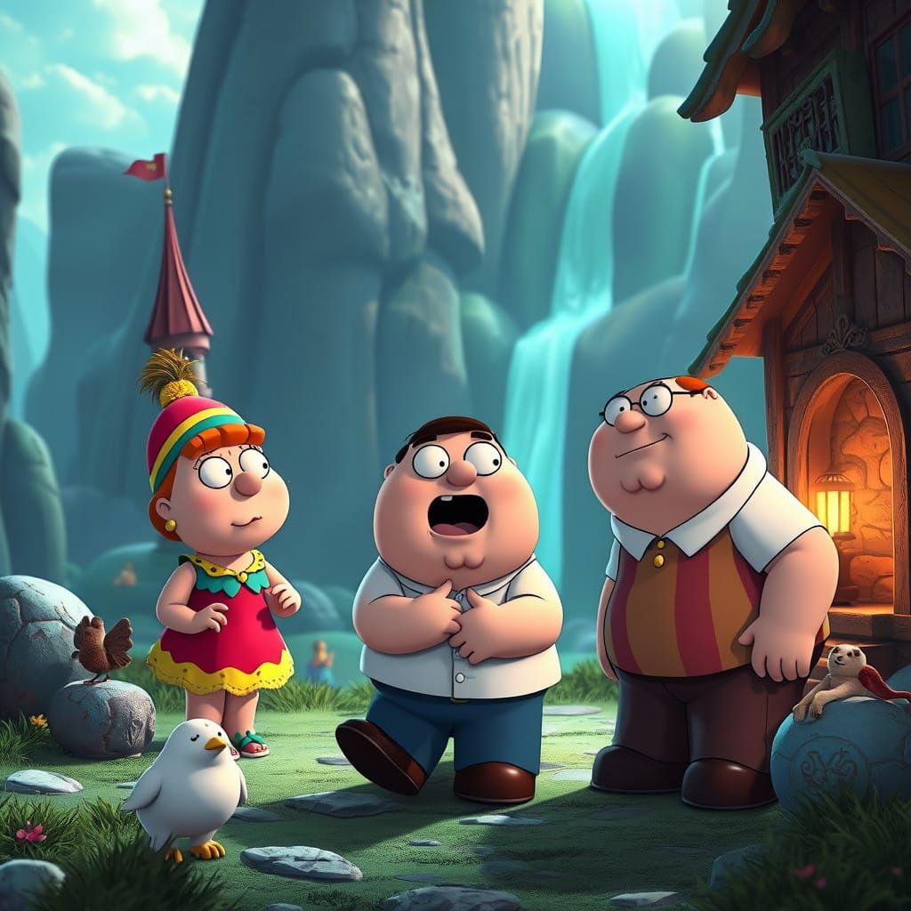 Family Guy Fantasy Concept Art in Bold Colors
