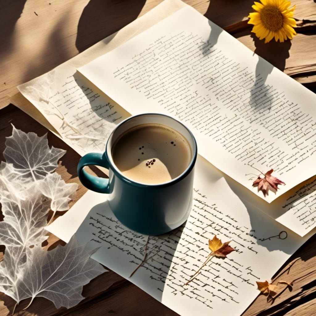 Empty Coffee Mug on Note in Sunlight