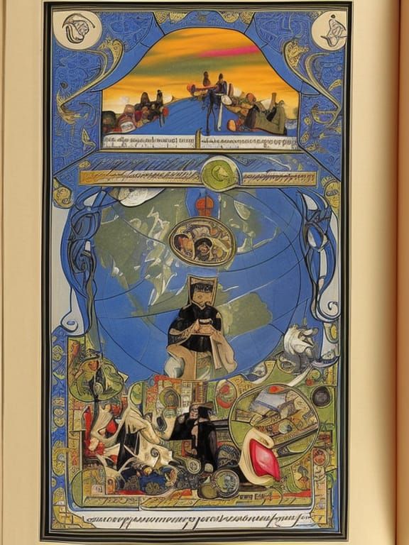 Dual World in Illuminated Manuscript Style