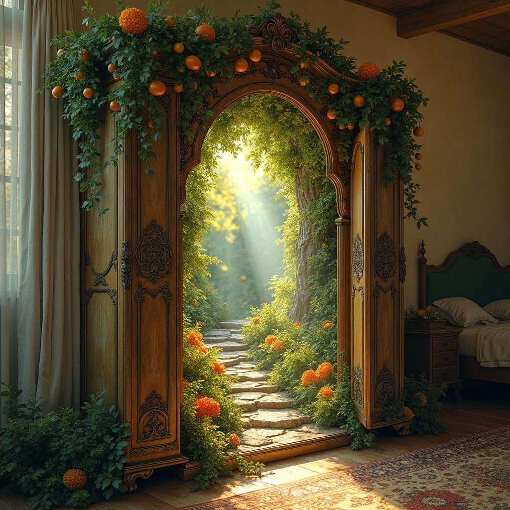 Hidden Garden Blooms Inside Antique Wardrobe