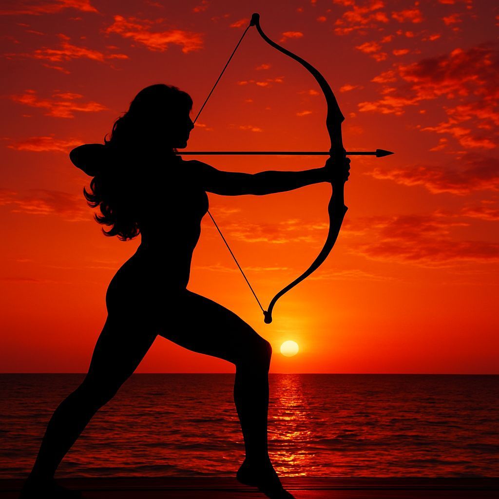 Archer Silhouette at Vibrant Sunset