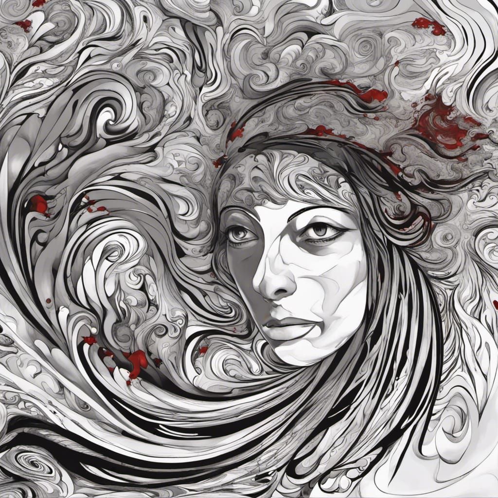 Screaming Raven Woman in Starlight Forest