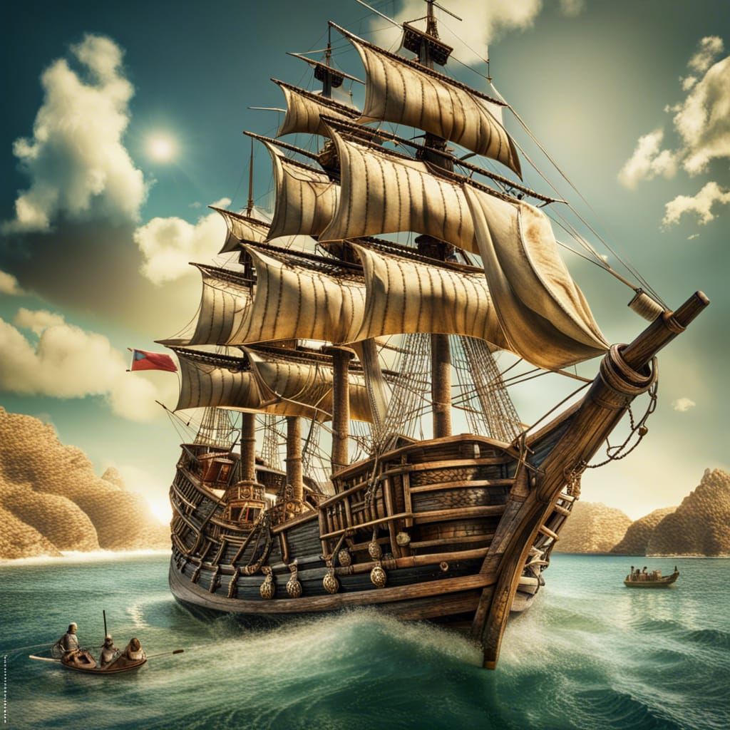 Pirate ship painting