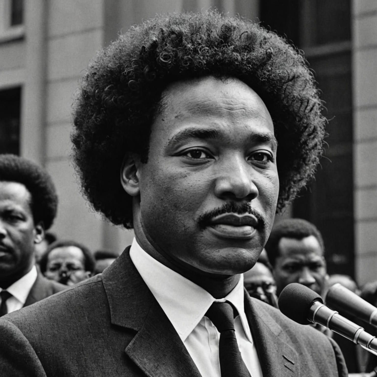 Martin Luther King with Curly Afro Hairstyle
