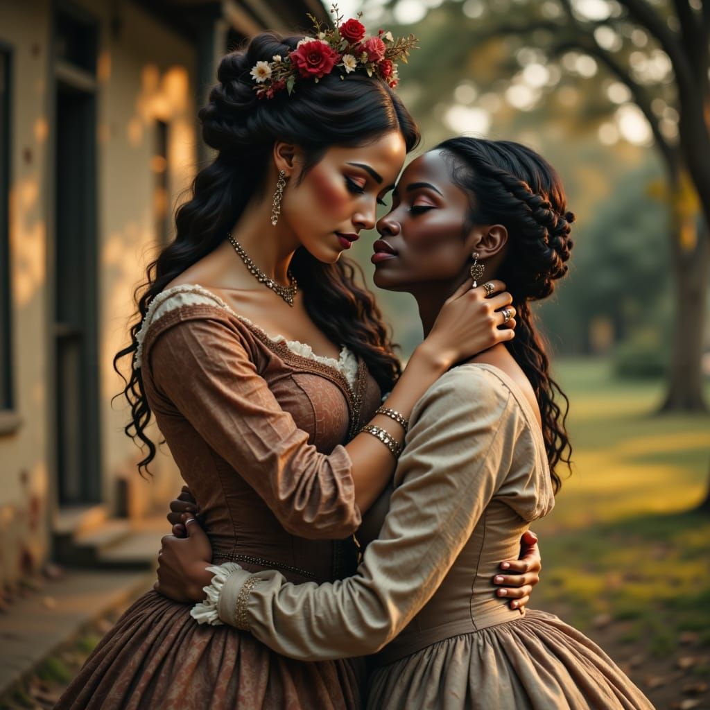 Tender Embrace in Antebellum Splendor