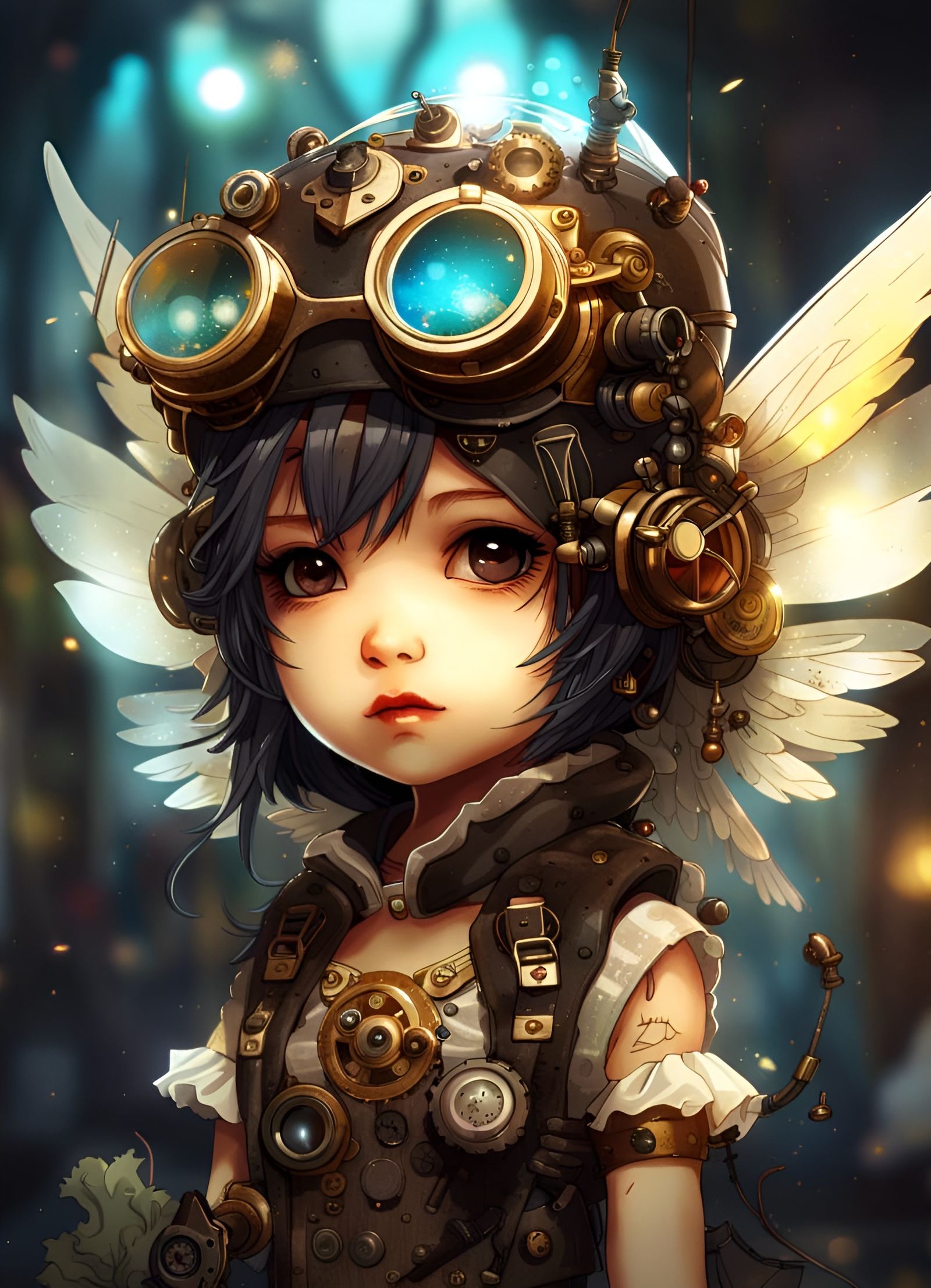 Chibi steampunk fairy