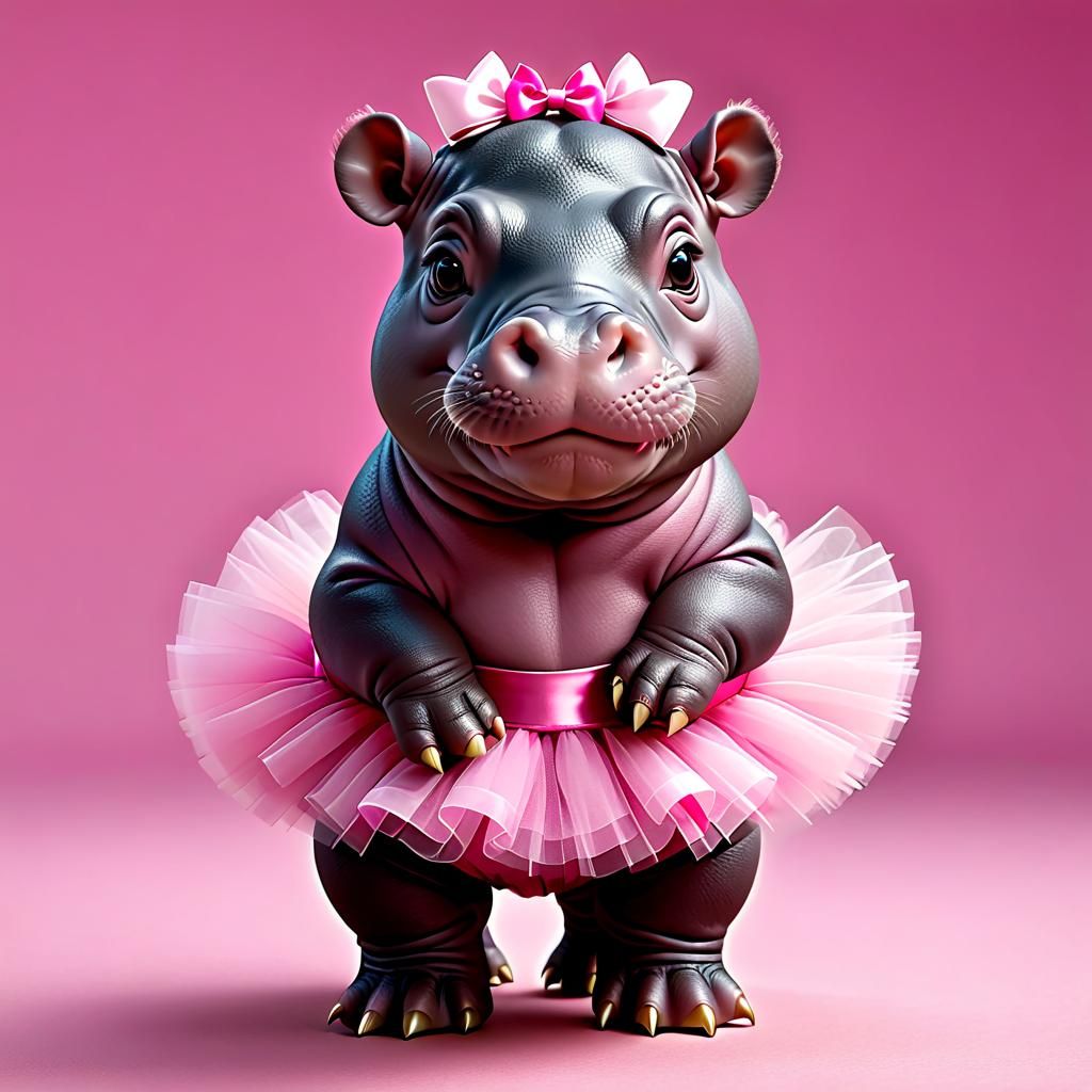 baby hippo pink tutu