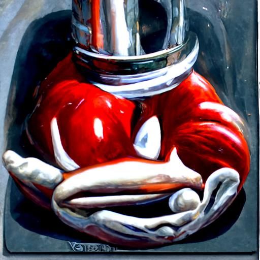Knuckles: Oil Painting in the Style of Gurney