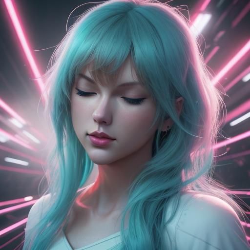 Taylor Swift Portrait in 3D Anime Art Style