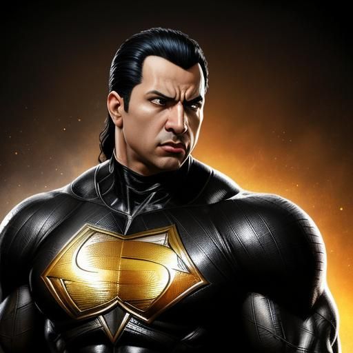 Hyperrealistic Black Adam Concept Art in Splash Art Style