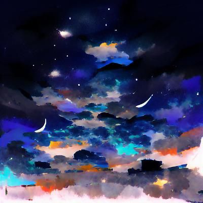 Starlit Night Sky: An AI Generated Image