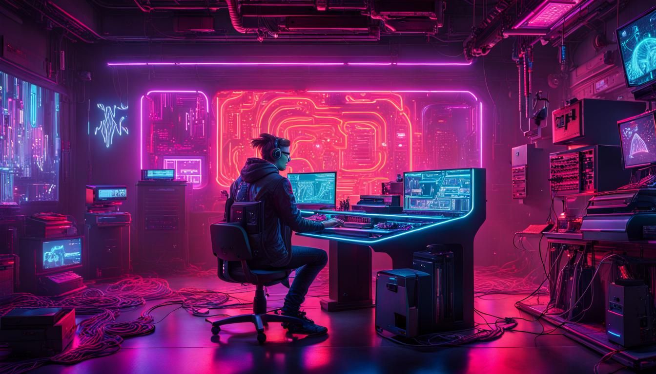 “Neon-lit Cyberpunk Lair” -(SDXL) by Lord Elboron