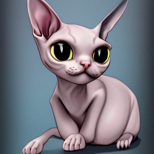 Caricature of a Sphynx Cat in 1.5 (it didn’t know what a Sphynx cat was 🤣)