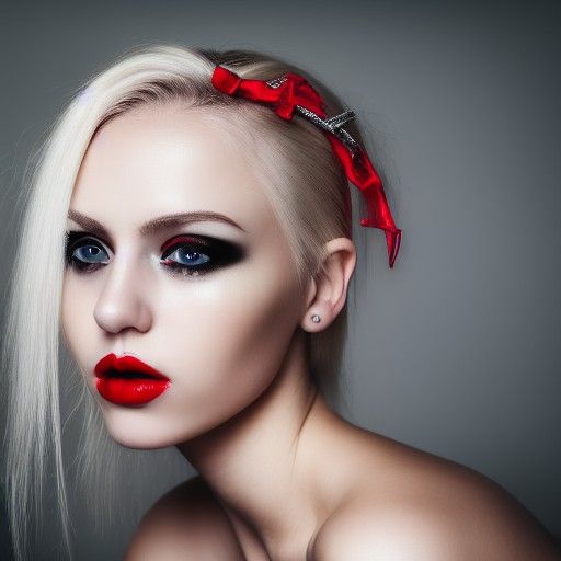 Woman in Dark Room with Silver Crown