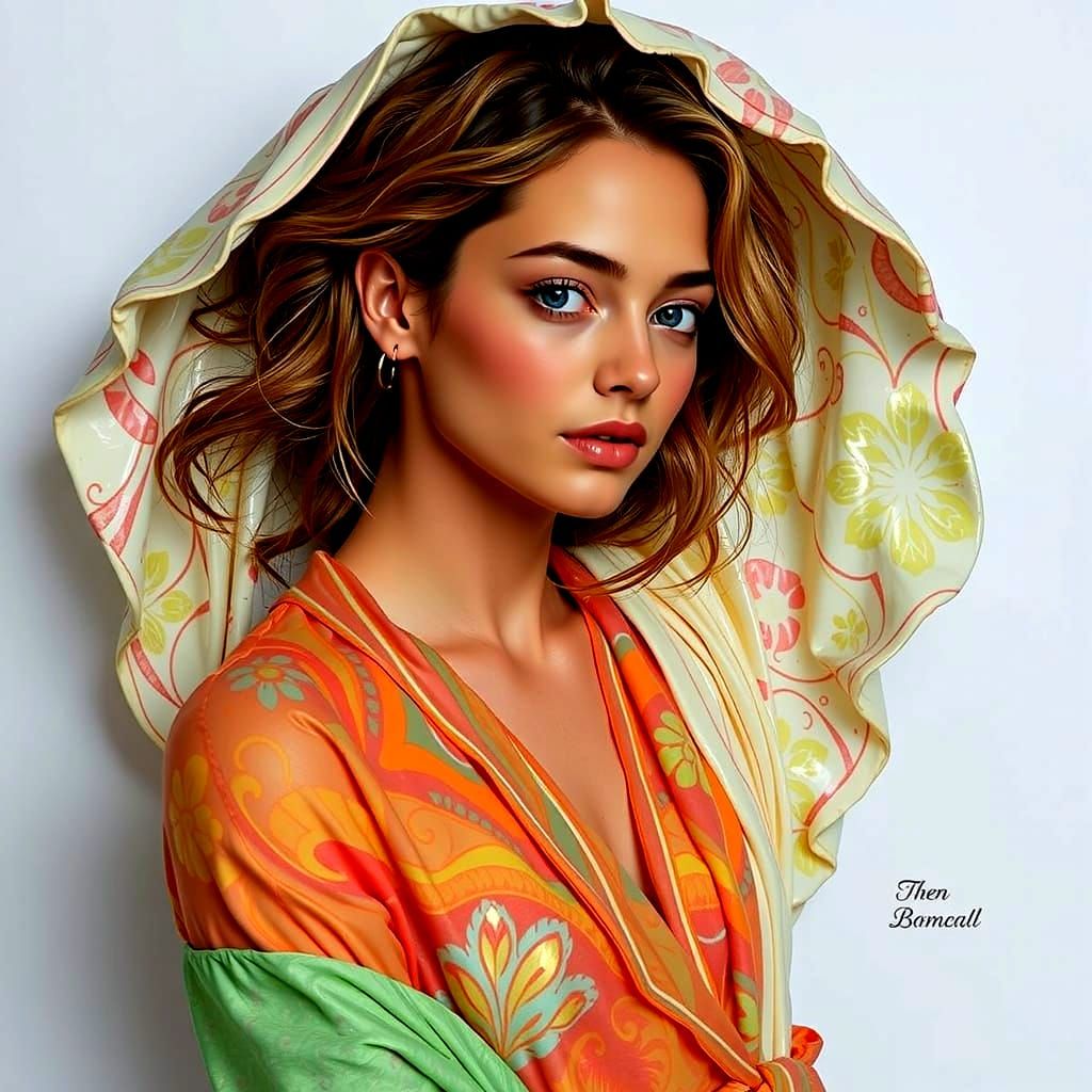 Hyperrealistic Sculpture of Reflected Glory in Vivid Colors