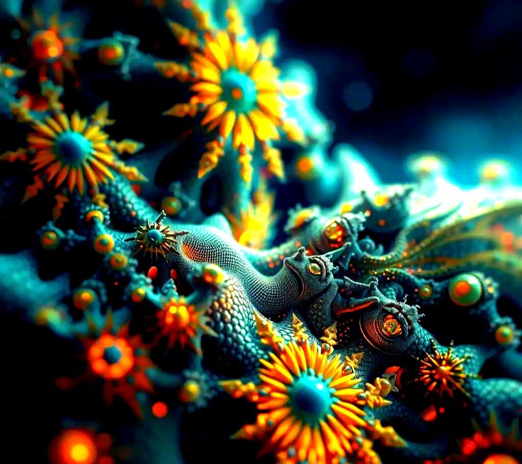 Mandelbrot Landscape with Escher Ripples and Hyperrealistic ...