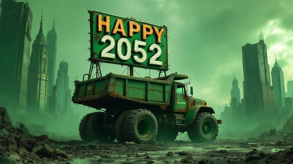 Cyberpunk Apocalypse: Dystopian Soylent Green Dump Truck