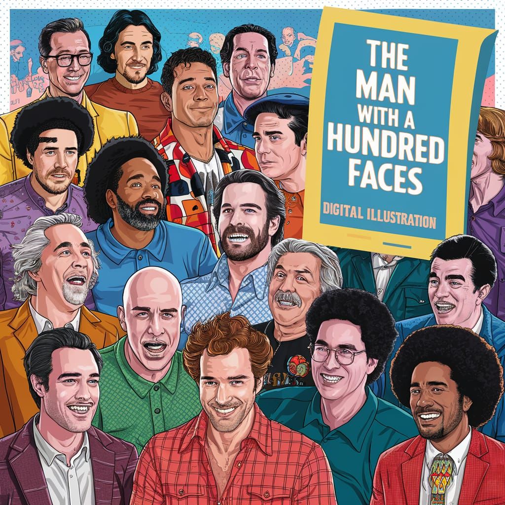 The Man with a Hundred Faces: Digital Illustration