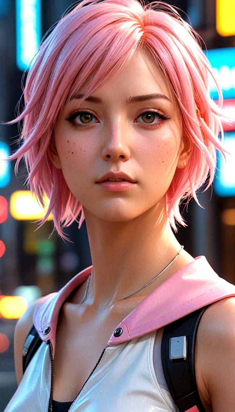 Sakura Haruno Poses in High-End Fashion, Anime Style