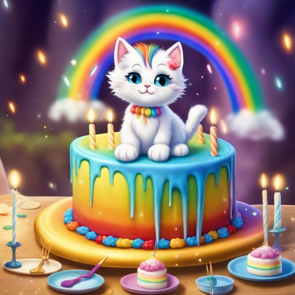 Cat's First Birthday Celebration by Waterfall