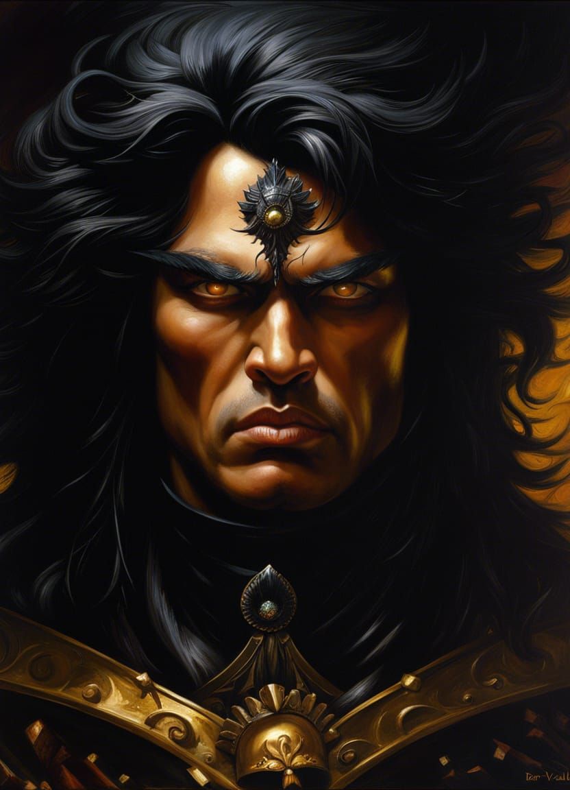 Evil God Portrait in Dark Fantasy Style