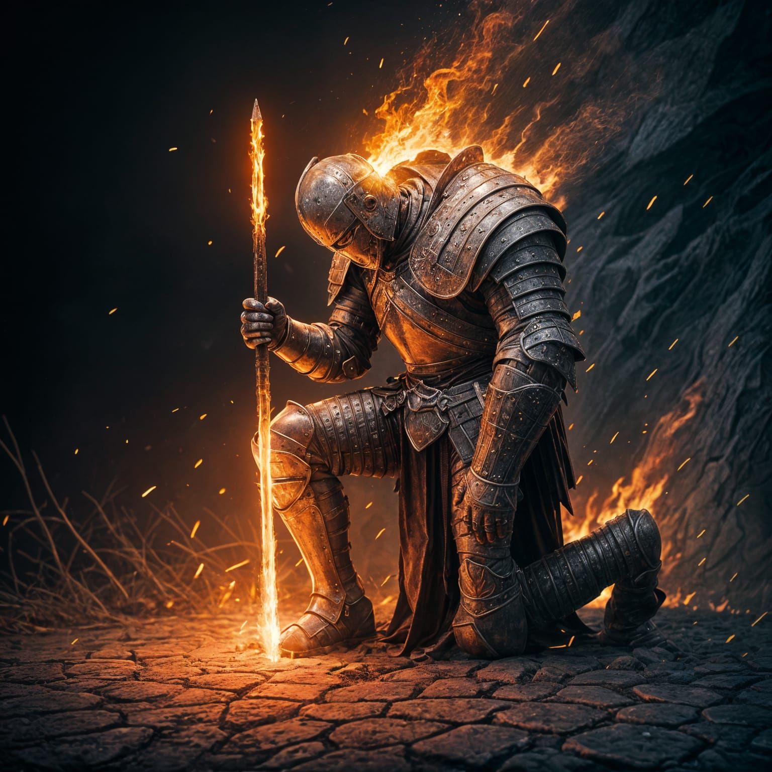 Knight in Blazing Armor