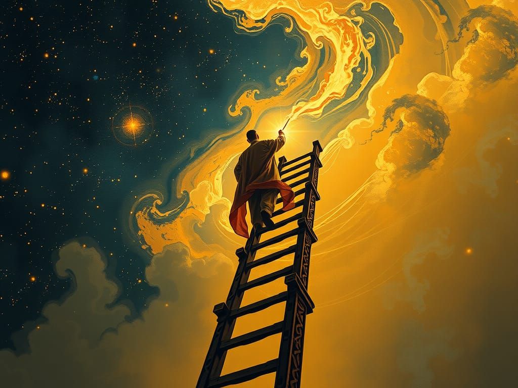 Star Painter Creates Cosmic Waterfall Landscape