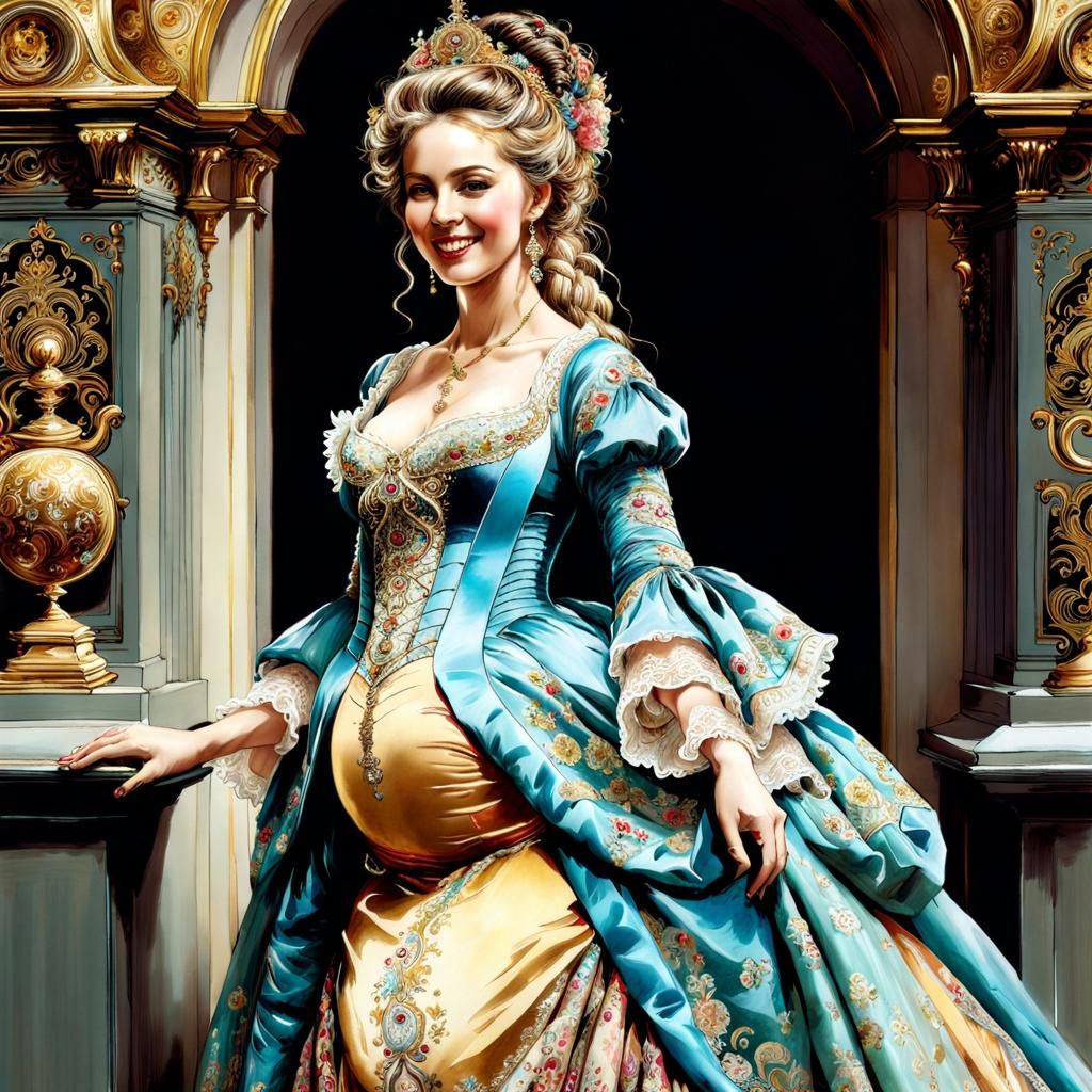 Rococo pregnant princess
