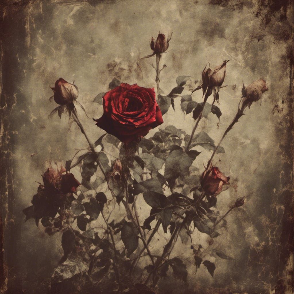 Macabre Dead Roses Symbolize Lost Love