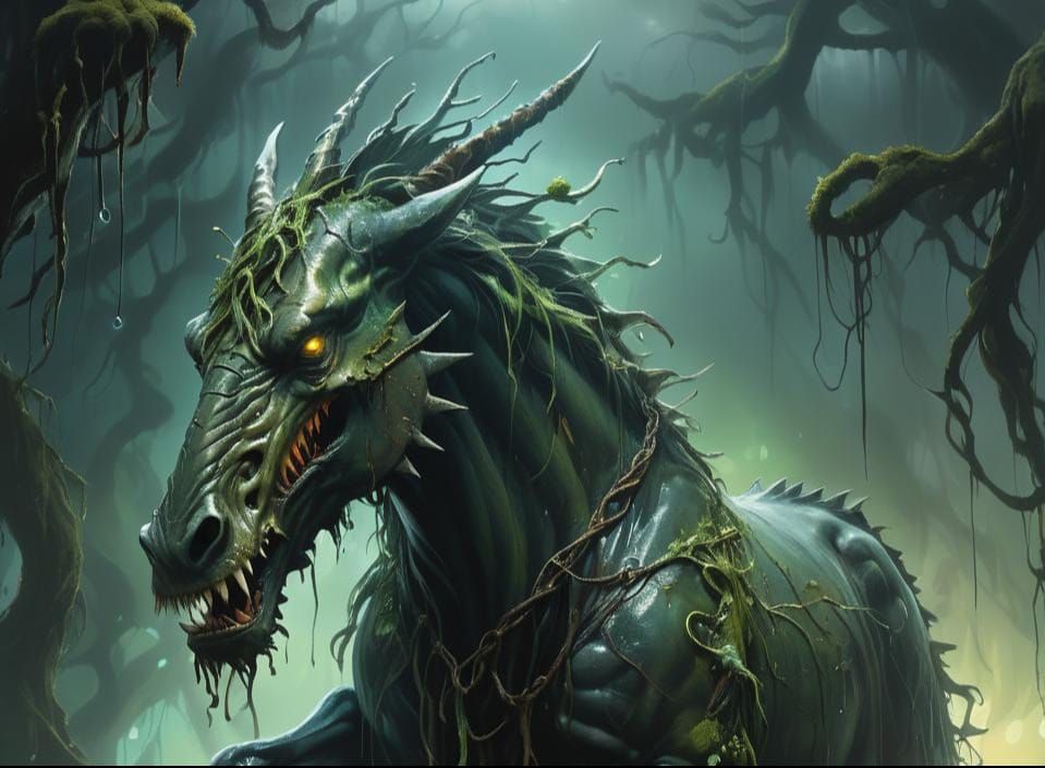 Menacing Kelpie: Celtic Mythological Horse-Fish Hybrid