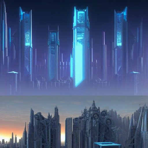 Vaporwave Medieval Metropolis on Neptune: 8K Concept Art
