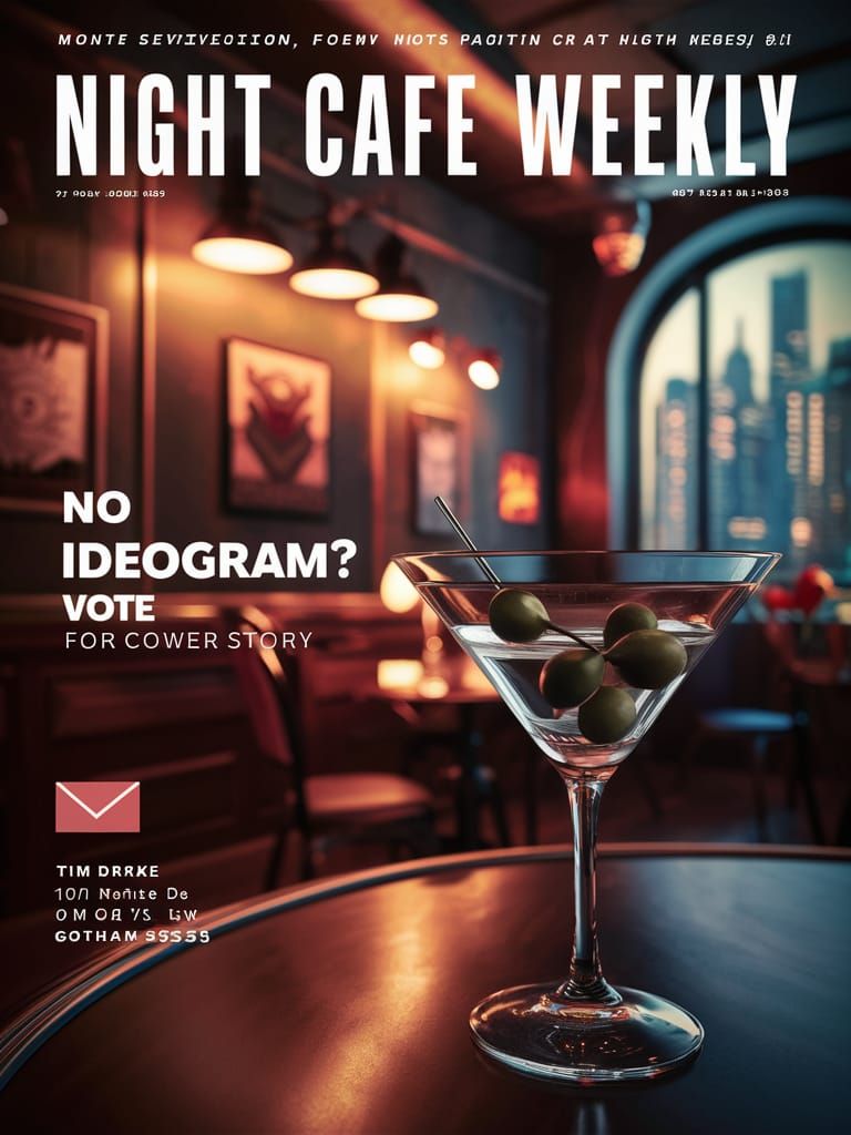 Night Cafe Weekly Magazine Cover: Vote Ideogram