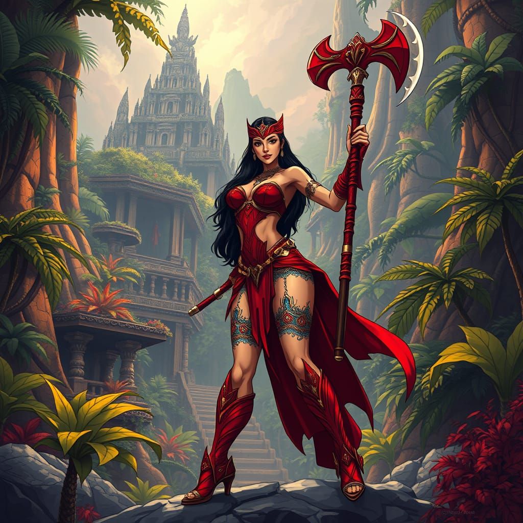 Amazonian Warrior Boa Hancock in Ancient Jungle Temple