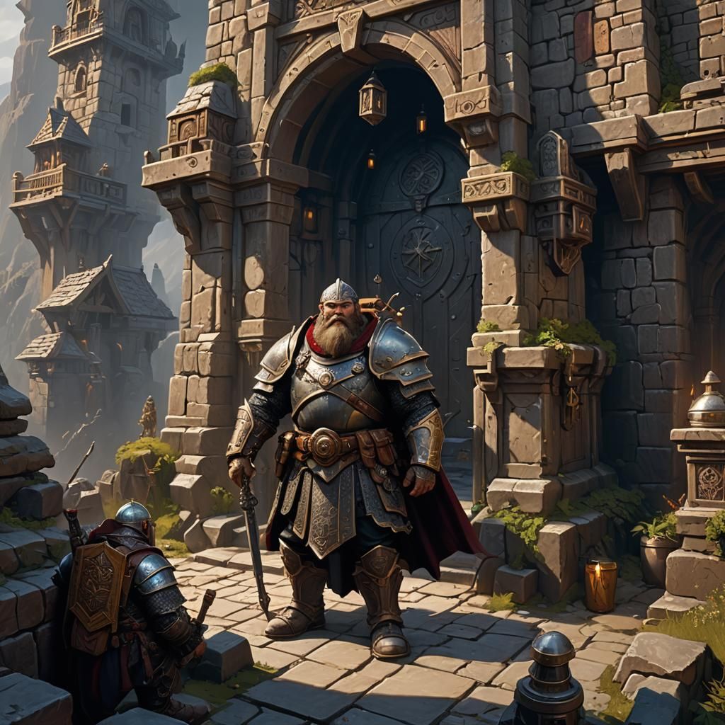 Dwarven Sergeant in Dark Fantasy Style