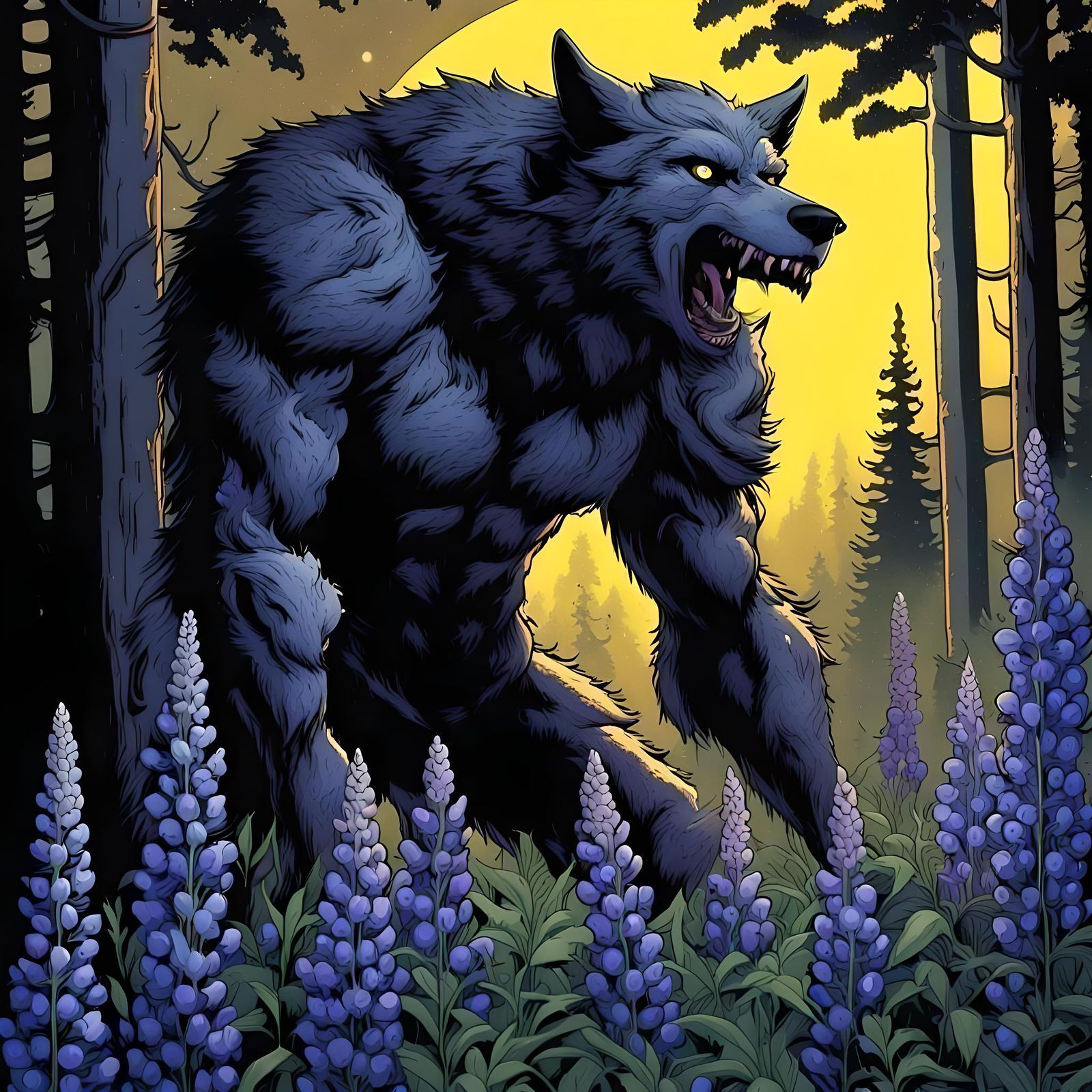 Werewolf's Irresistible Gaze in Comic Book Art