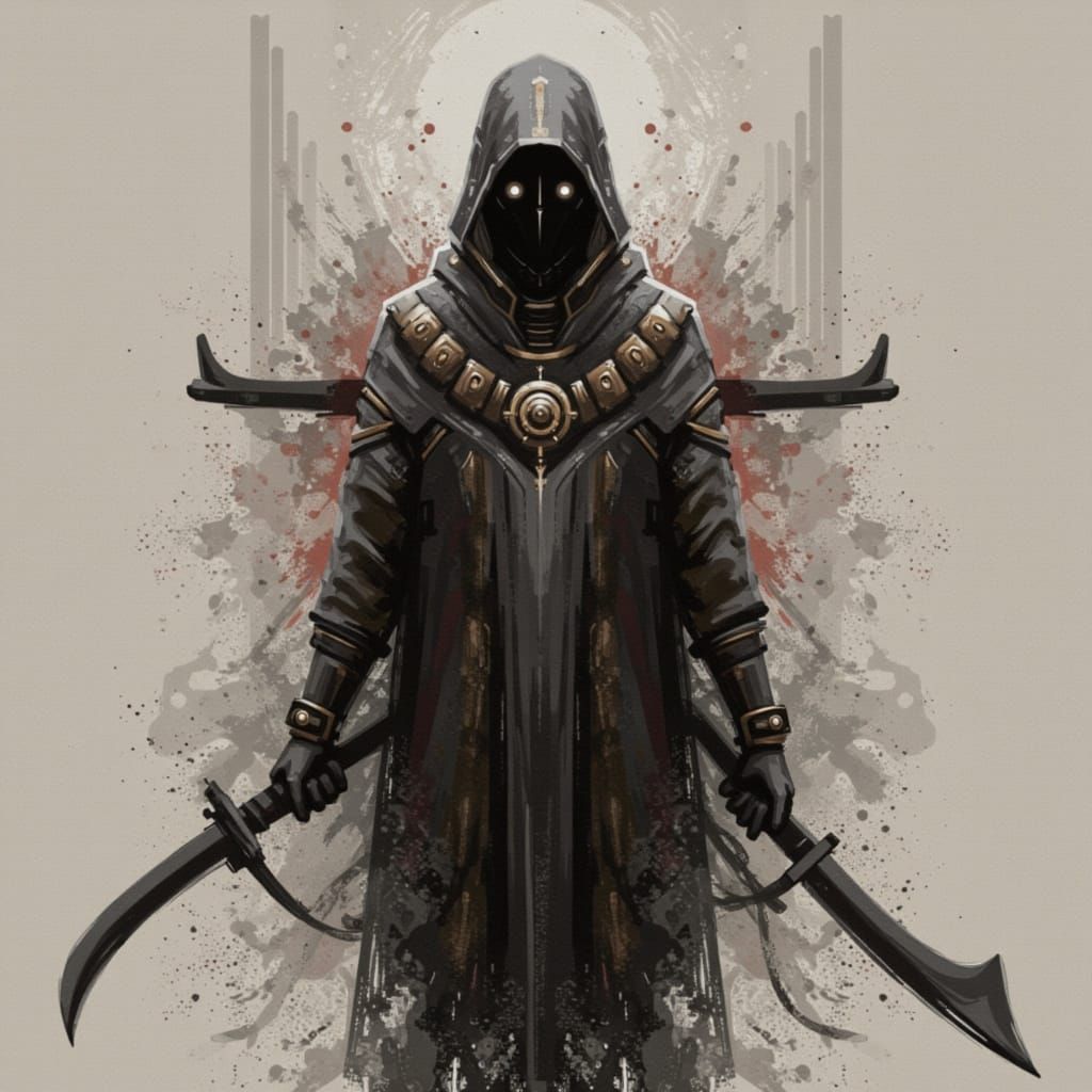 Ominous Sepia Ink Punk Art